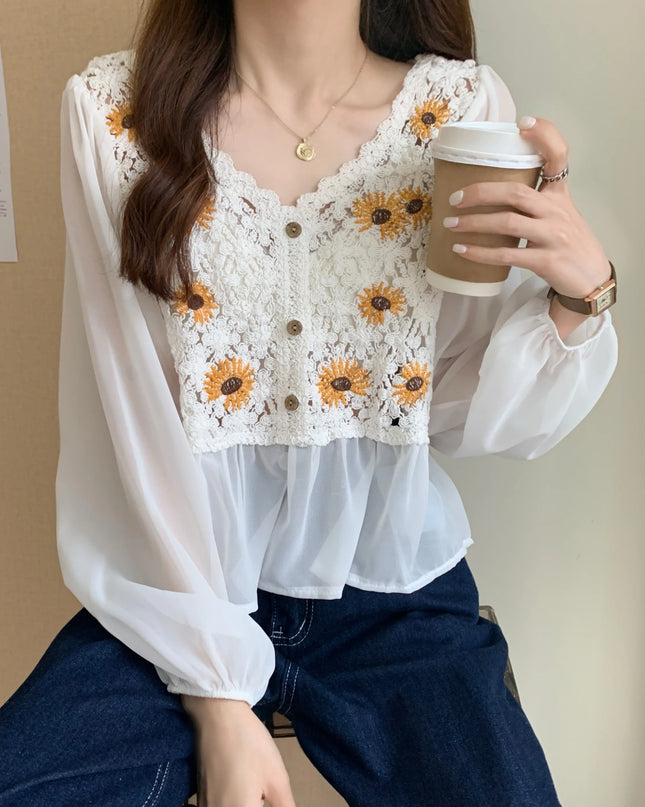 YiXin Latest Summer Tops for Women 2023 Embroidery V Neck Wholesale Thin Loose Ladies  Knitted Women's Clothing T-Shirt