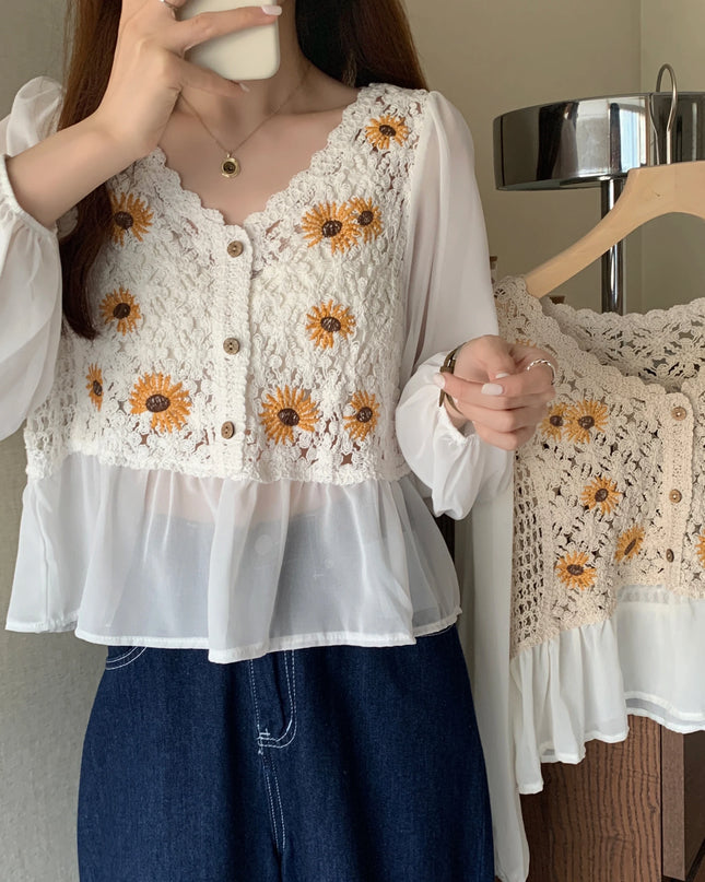 YiXin Latest Summer Tops for Women 2023 Embroidery V Neck Wholesale Thin Loose Ladies  Knitted Women's Clothing T-Shirt