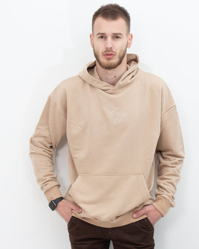 EAGLE OVERSIZED HOODIE -LATTE--1