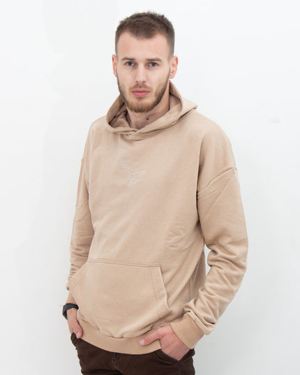 EAGLE OVERSIZED HOODIE -LATTE--0