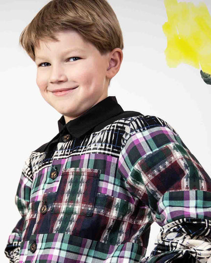 „Designer‑Karohemd im Mixed‑Tartan‑Stil“