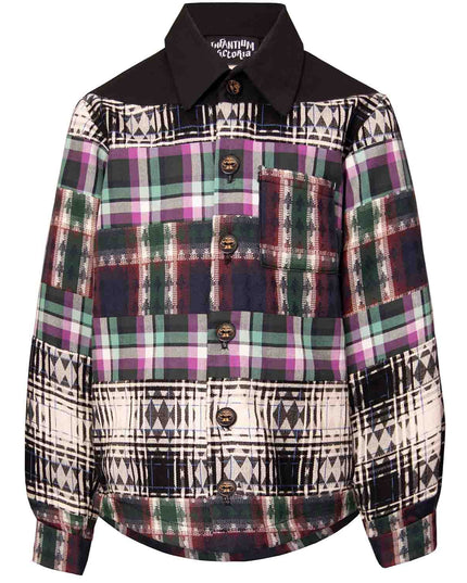 Mixed Tartan Plaid Shirt-0