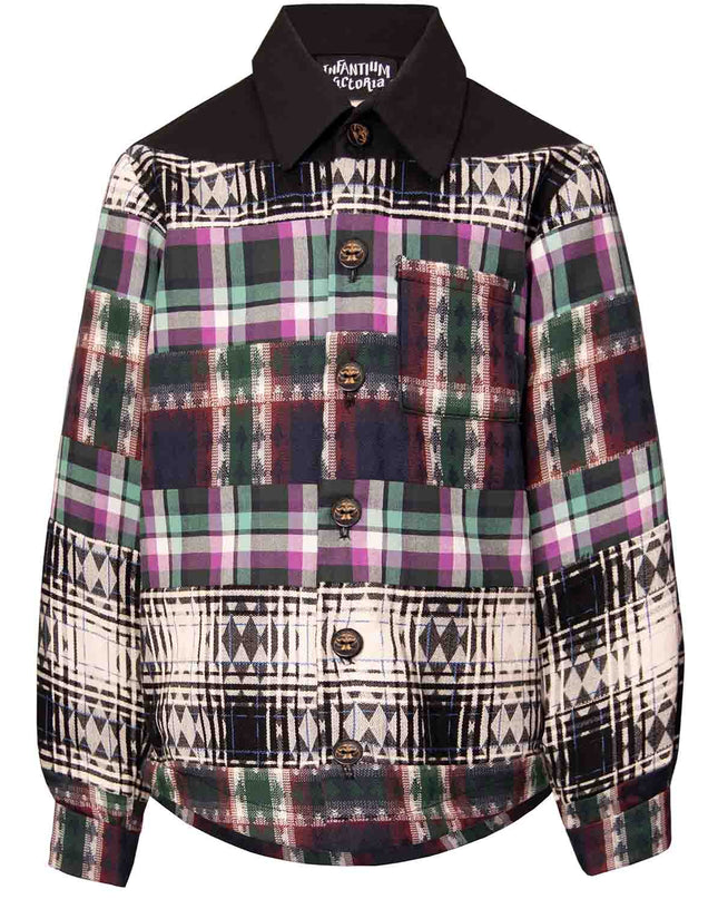 Mixed Tartan Plaid Shirt-0