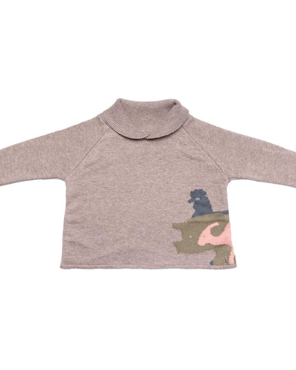 Beige Knitted Sweater for Baby-0