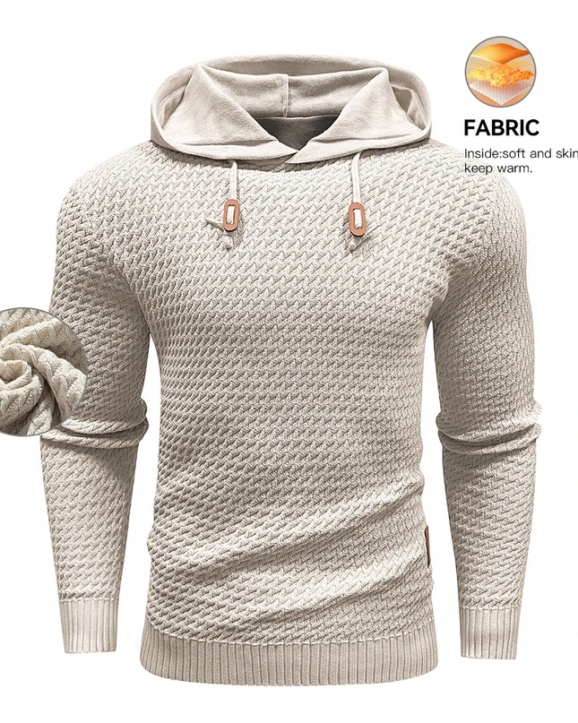 Men's Sweatshirt Spring Casual Hoodies Sweater Stylish Solid Black Long Sleeve Ribbed Knit Drawstring Tops US Size