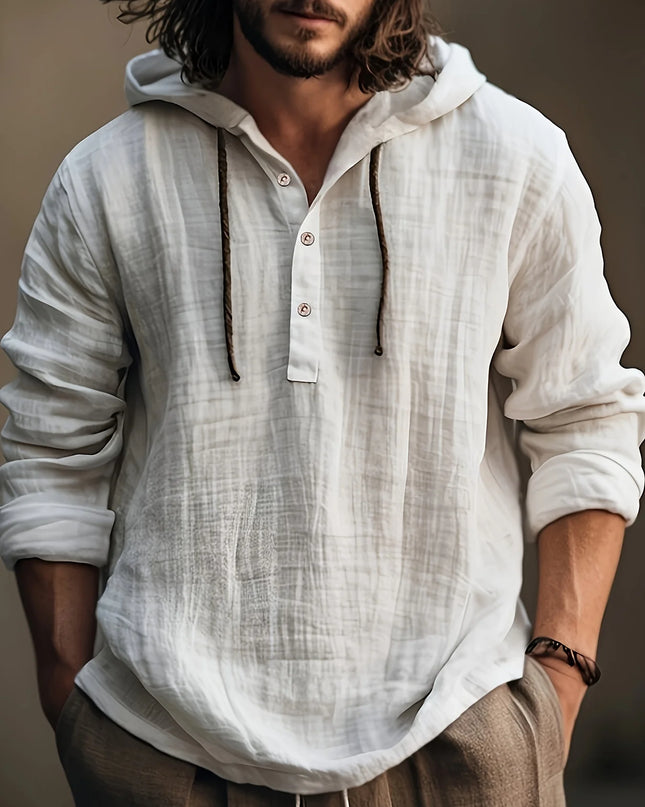 Herren Kapuzen-Sweatshirt aus Baumwolle – Langarm, Casual, Alltag, Frühling & Herbst