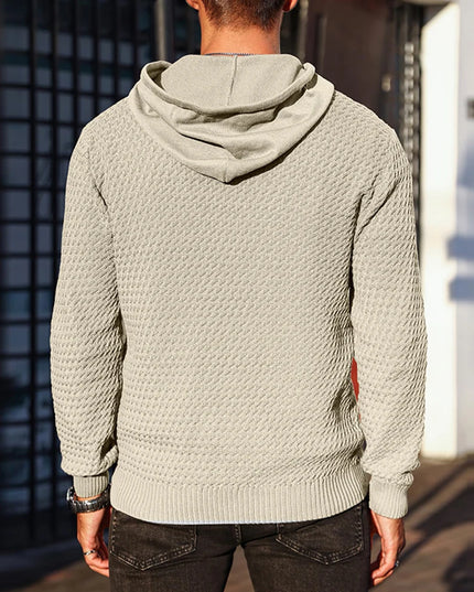 Men's Sweatshirt Spring Casual Hoodies Sweater Stylish Solid Black Long Sleeve Ribbed Knit Drawstring Tops US Size