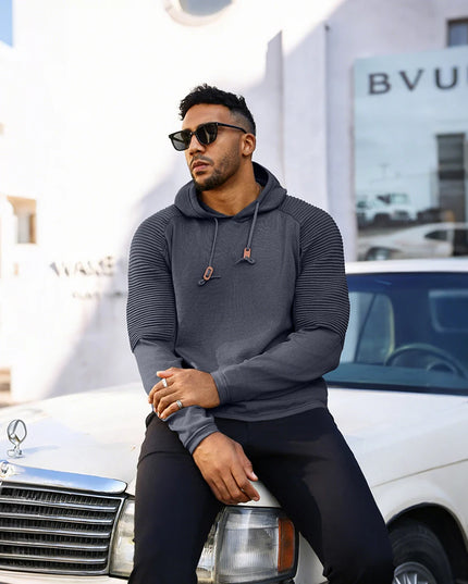 Men's Sweatshirt Spring Casual Knit Pullover Sweater Hoodies Drawstring Hooded Pullover Comfortable Clothing Us Size