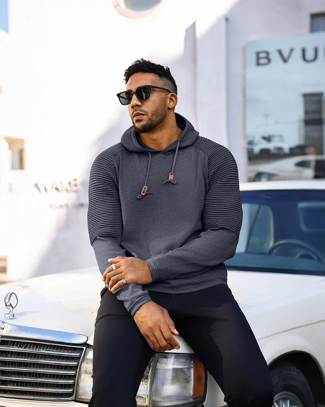 Men's Sweatshirt Spring Casual Knit Pullover Sweater Hoodies Drawstring Hooded Pullover Comfortable Clothing Us Size