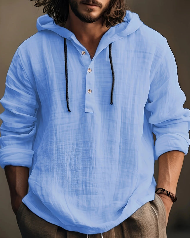 Herren Kapuzen-Sweatshirt aus Baumwolle – Langarm, Casual, Alltag, Frühling & Herbst