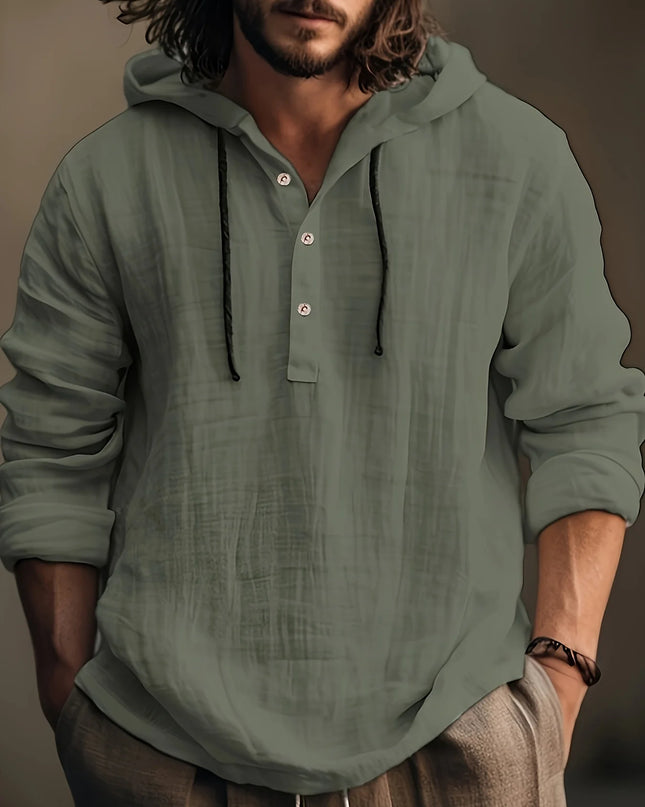 Herren Kapuzen-Sweatshirt aus Baumwolle – Langarm, Casual, Alltag, Frühling & Herbst