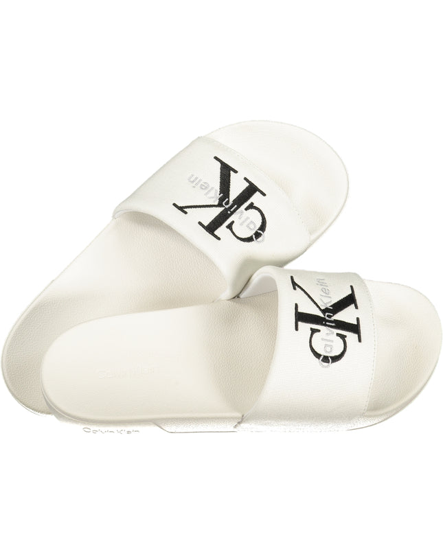 CALVIN KLEIN MEN'S WHITE SLIPPER FOOTWEAR
