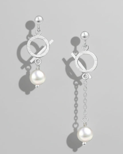 Earrings Air Asymmetrical - Gold Plated Modern Design-0