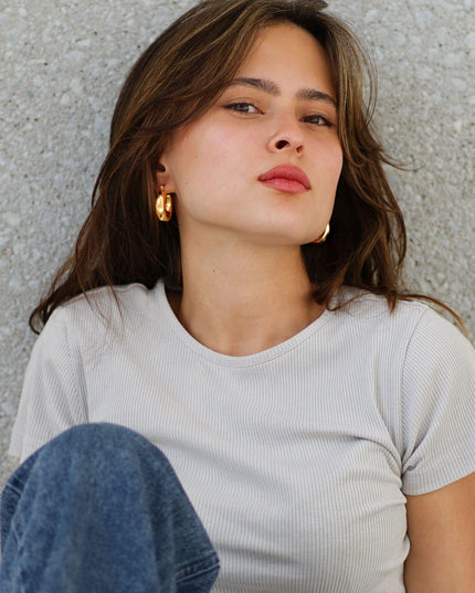 Earrings Nicole - Gold Plated Elegant Earrings-2