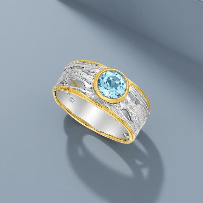 Ring Stella Azzurra - Sterling Silver Sky Blue Topaz Ring-0