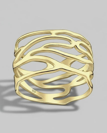 Ring Symphony - Sterling Silver Gold Plated Elegant Ring-2