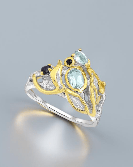 Ring Madonna - Sterling Silver Topaz & Sapphire Luxury Ring-0